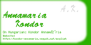 annamaria kondor business card